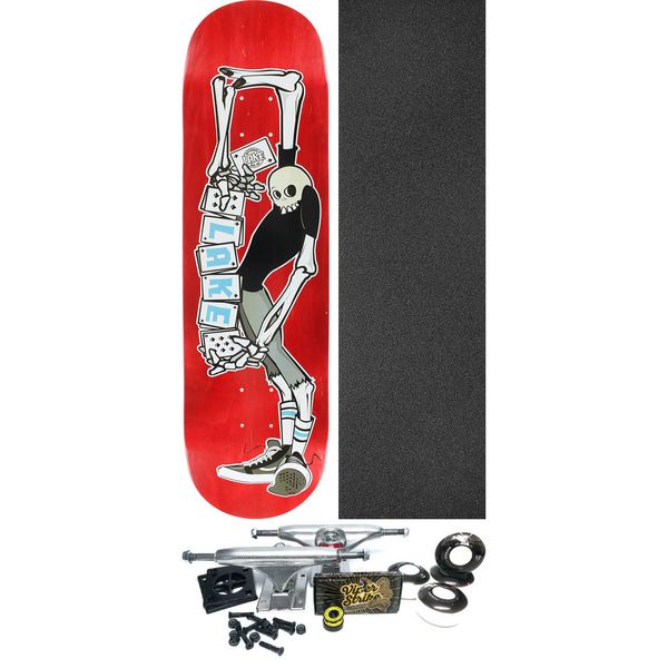 Lake Skateboards Full Red Stain Skateboard Deck - 8.37" x 32" - Complete Skateboard Bundle